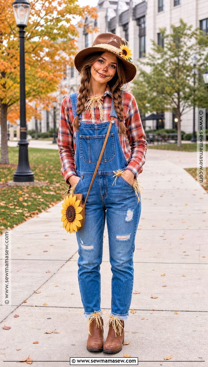 Scarecrow Costume With Plaid Shirt - 30 cute college halloween costumes
