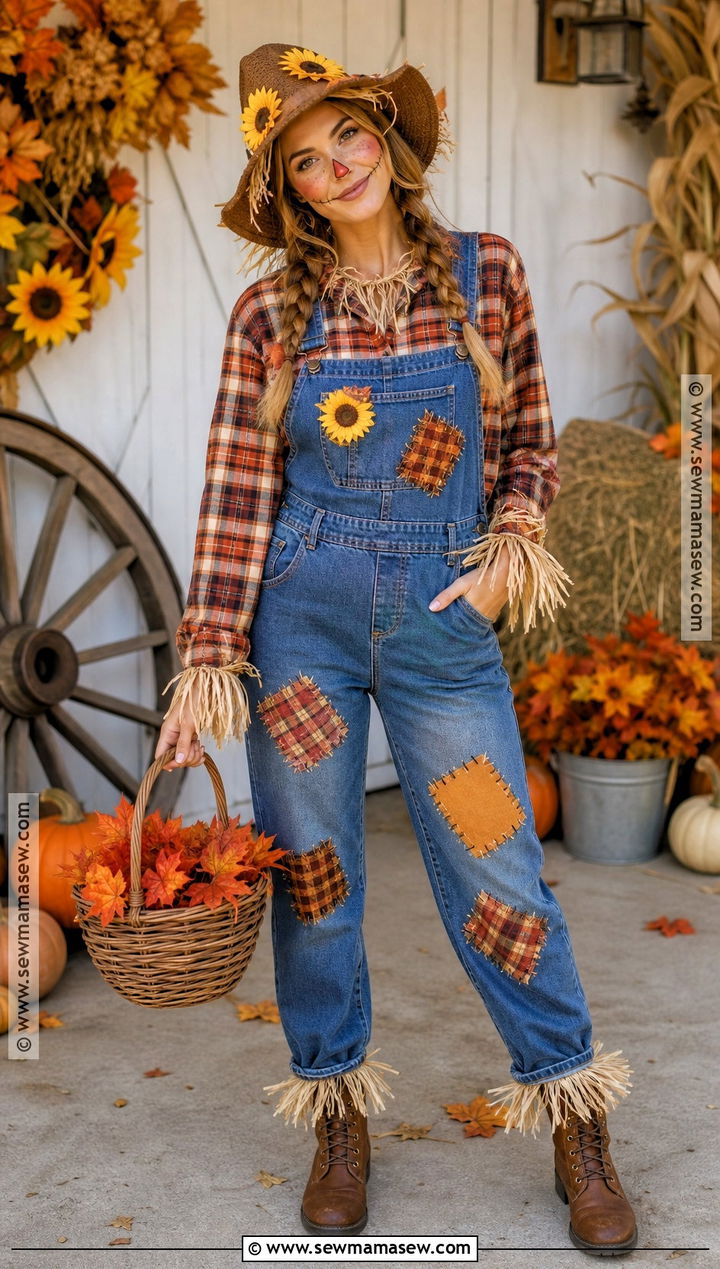 Scarecrow Costume With Plaid Shirt - 30 dress up costumes