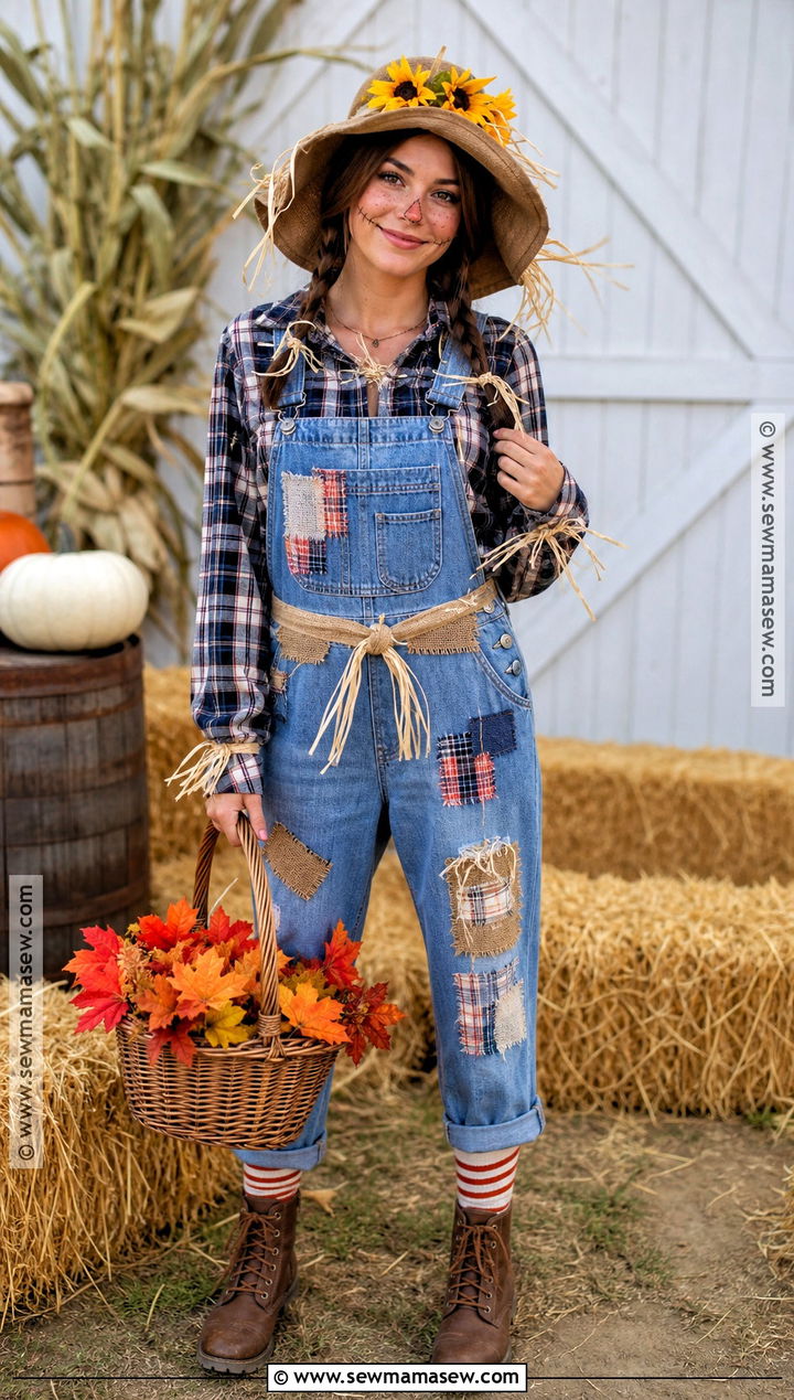 Scarecrow Costume With Short Brown Pigtails - 30 short brown hair costume ideas