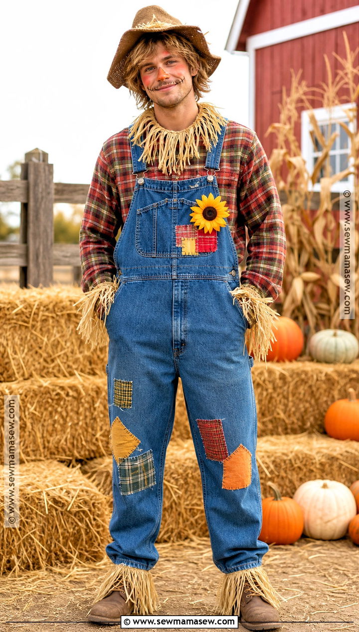 Scarecrow Costume With Straw Hat - 35 Halloween Costume Ideas for Men