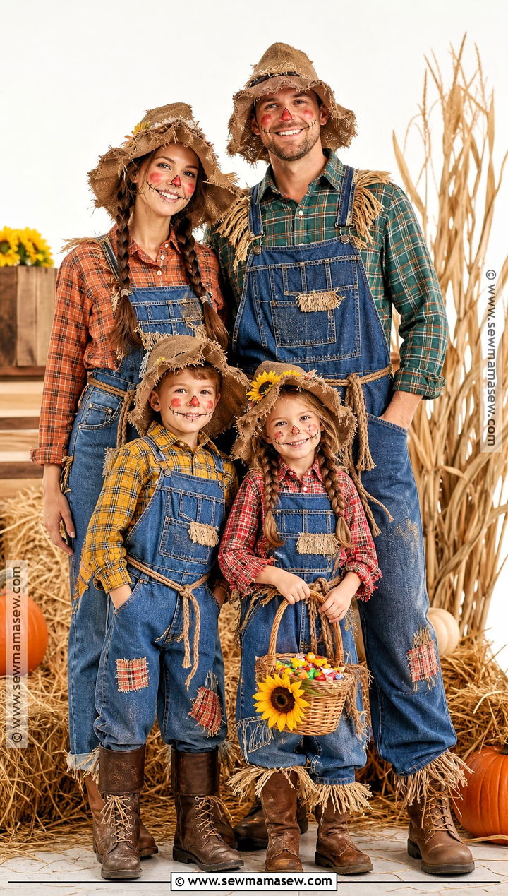 Scarecrow Family Costume - 45 family of 3 halloween costumes