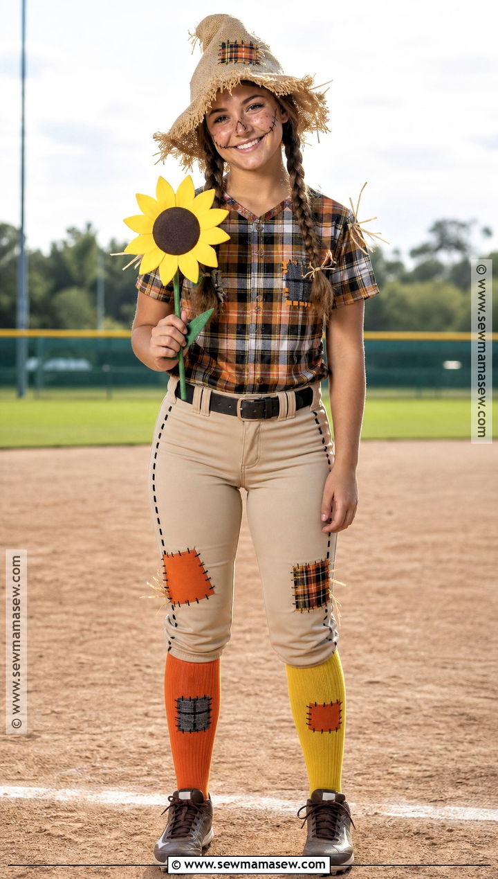 Scarecrow Softball Player Costume - 30 softball halloween costumes