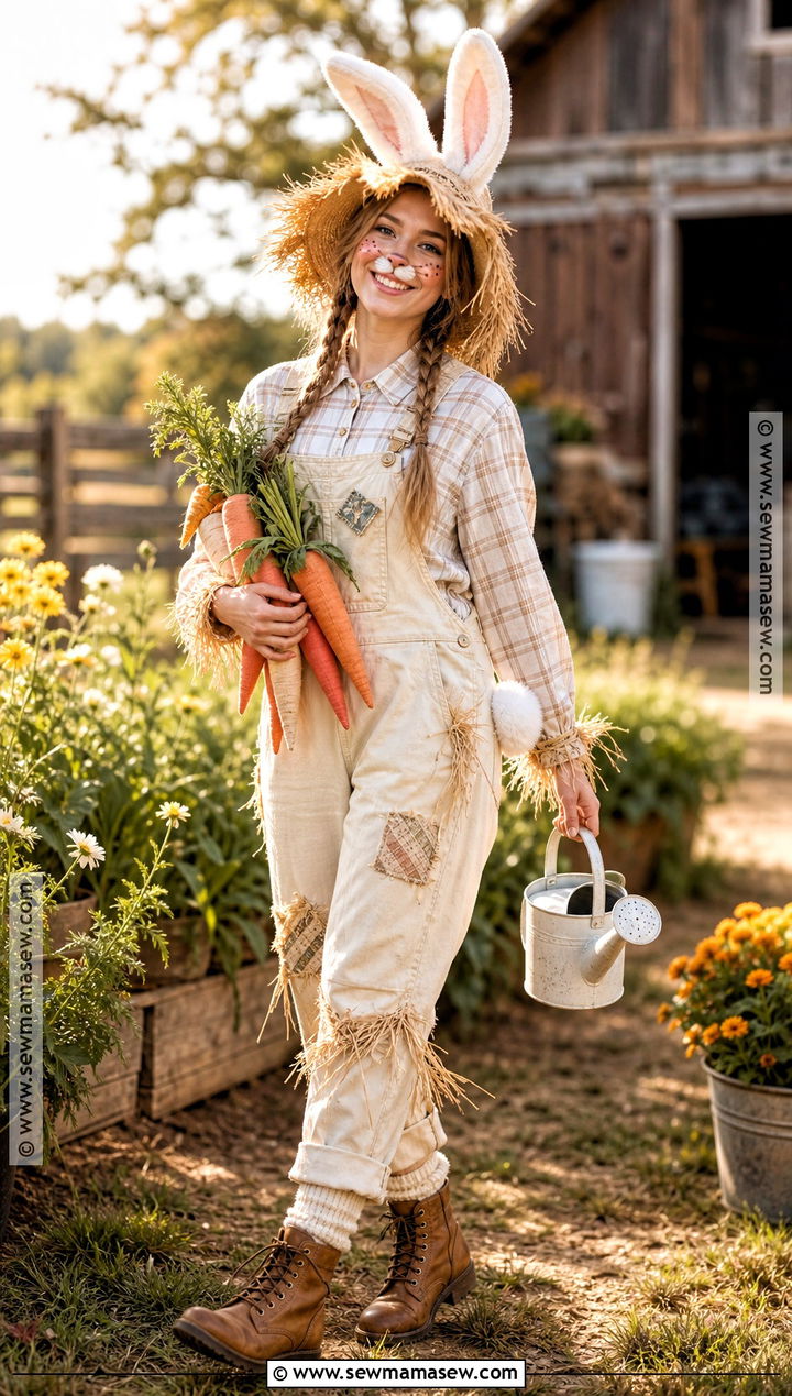 Scarecrow White Bunny Costume - 30 white bunny halloween costumes