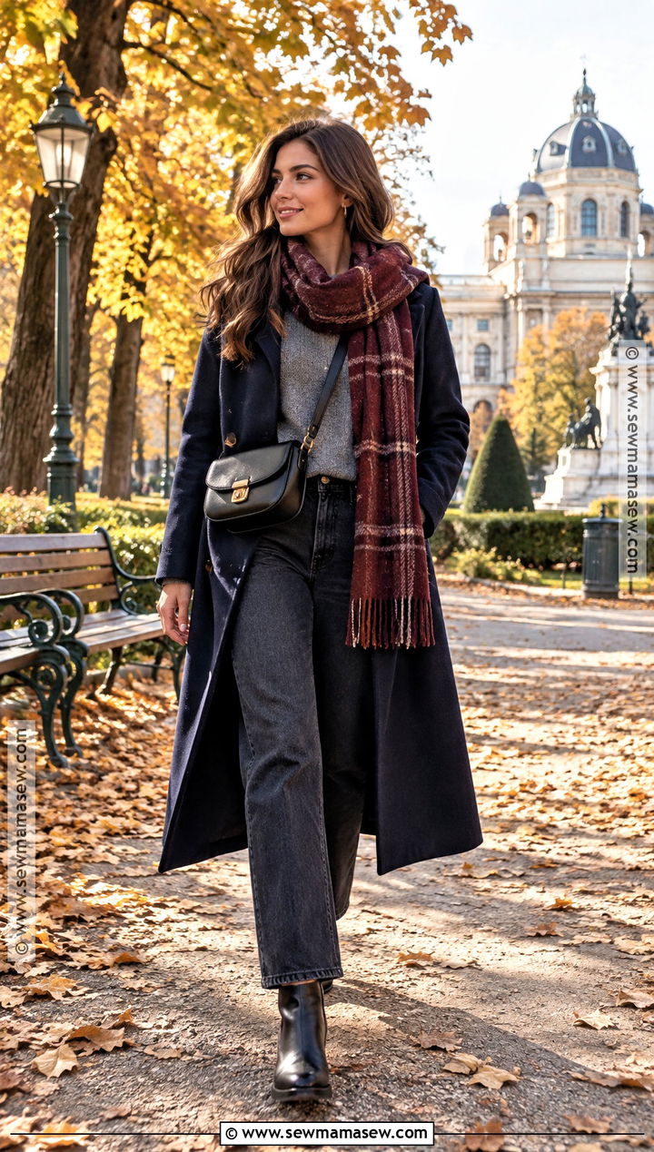 Scarf And Long Coat Vienna Autumn Outfit - 20 vienna outfit autumn ideas