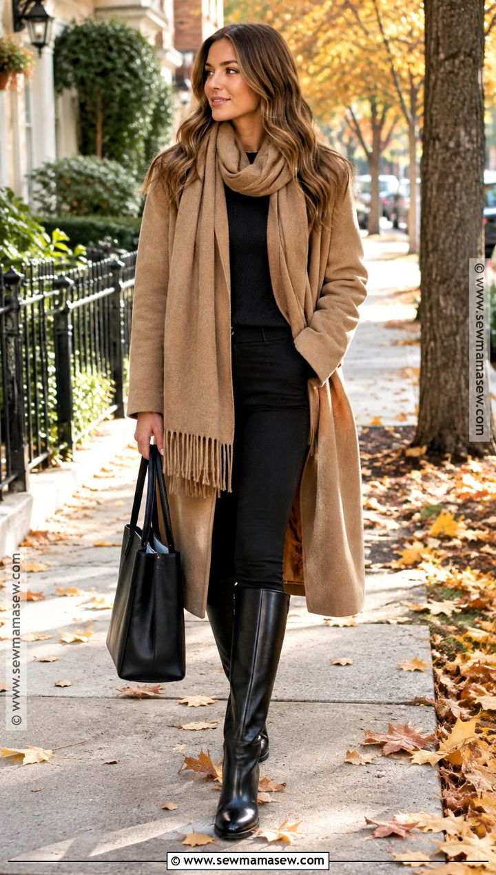 Scarf Coat And Leggings Autumn Outfit - 20 autumn fits 2026