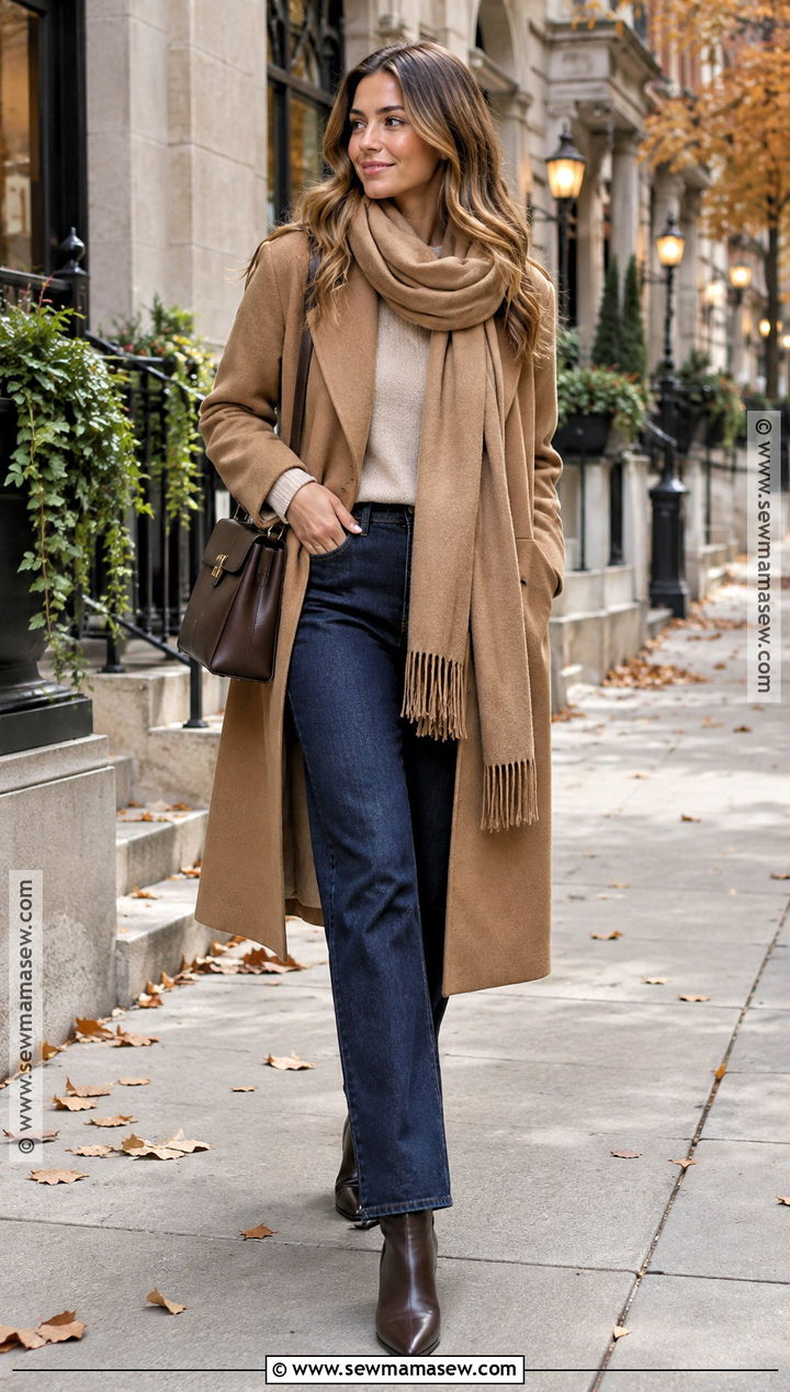 Scarf Coat Fall Outfit - 20 fall trends outfits