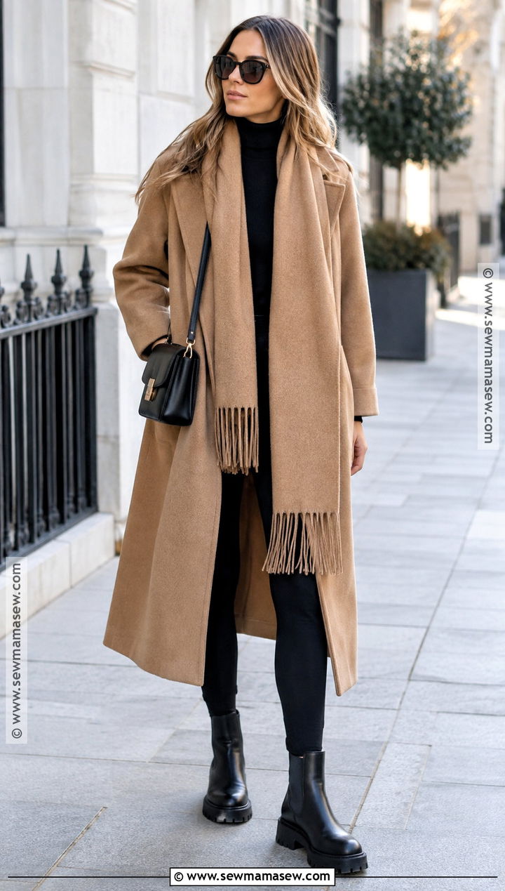 Scarf Coat and Leggings Outfit - 15 2026 fall winter outfits