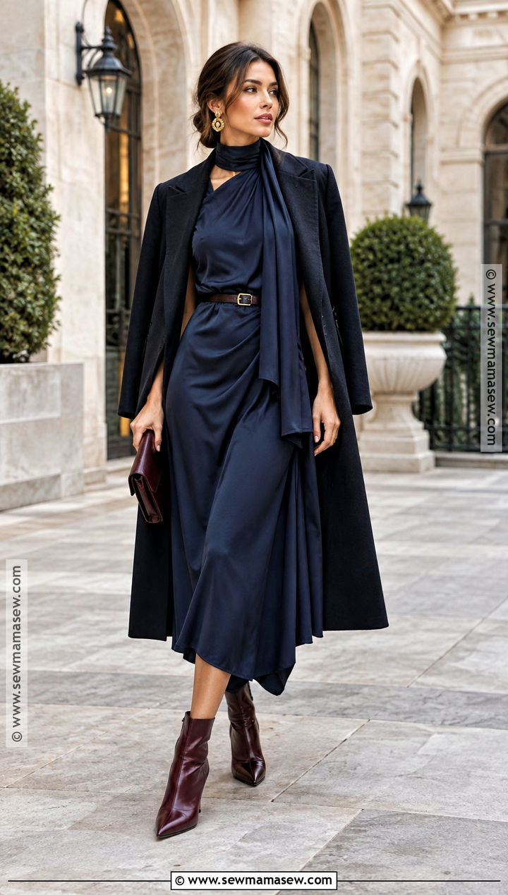 Scarf Dress And Pointed Boots Outfit - 15 fall 2026 fashion trends night out