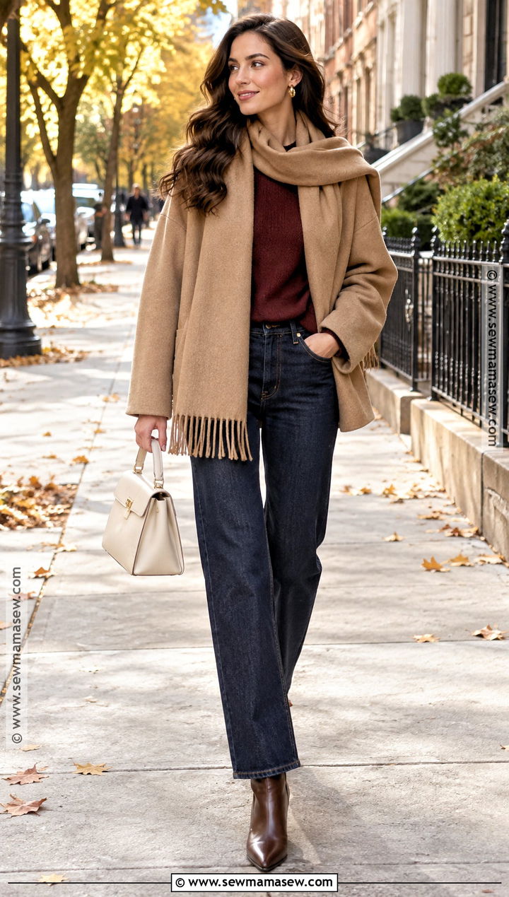 Scarf Jacket Brunette Fall Outfit - 20 Fall Outfits Brunette