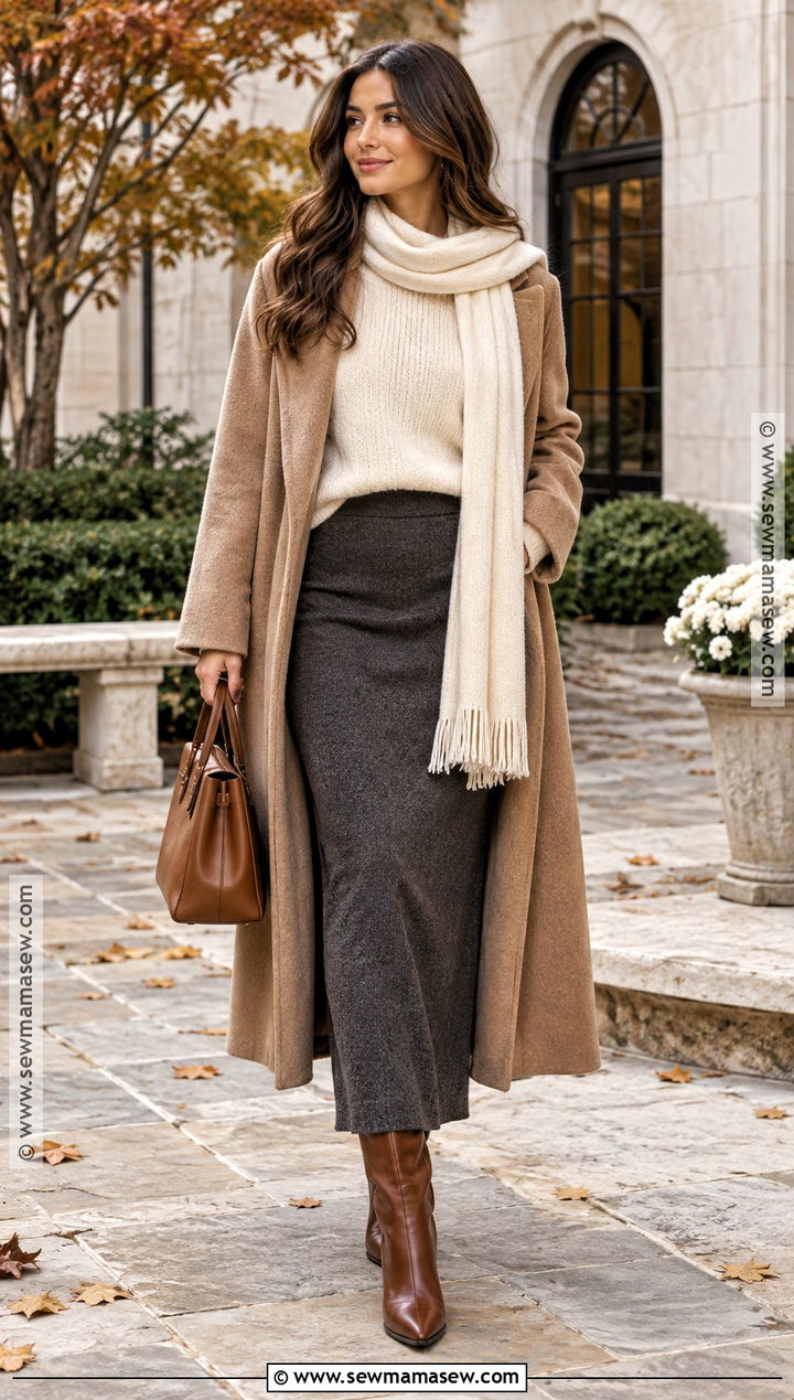 Scarf Sweater And Maxi Skirt Fall Outfit - 15 fall outfit 2026 ideas for women