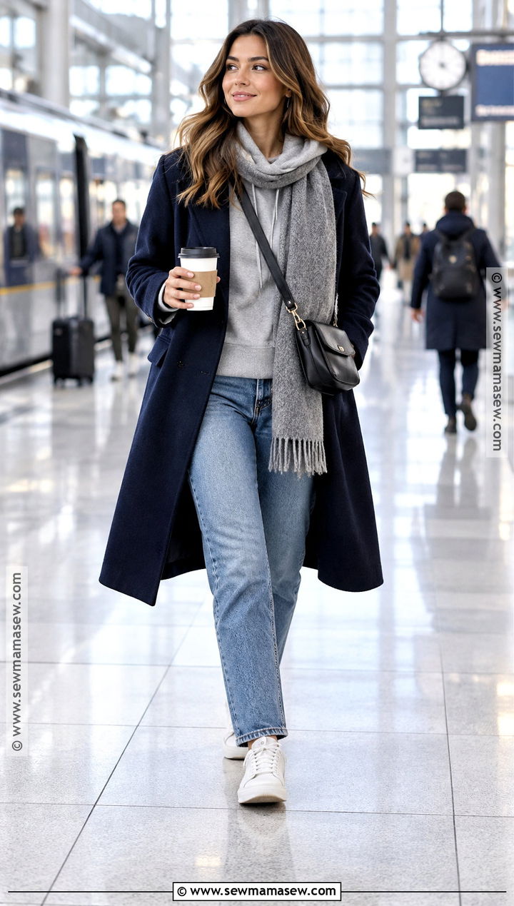 Scarf With Hoodie and Long Coat - 20 Fall Outfits Scarf