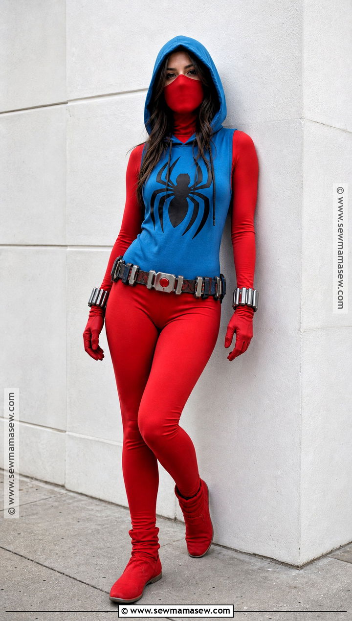Scarlet Spider Costume With Blue Hoodie - 35 spider man costume ideas for women