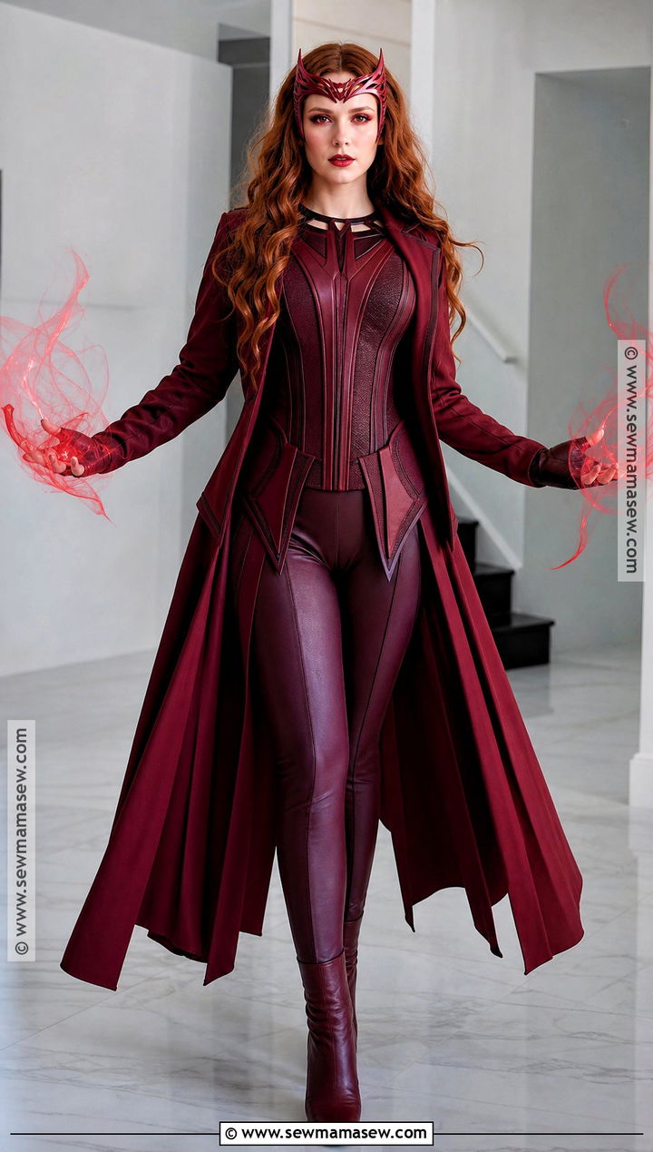 Scarlet Witch Cosplay With Red Crown - 35 marvel cosplay ideas