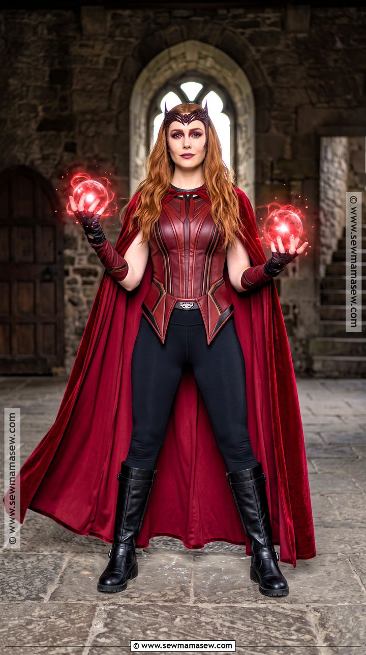 Scarlet Witch Costume With Red Cape - 30 marvel costume ideas