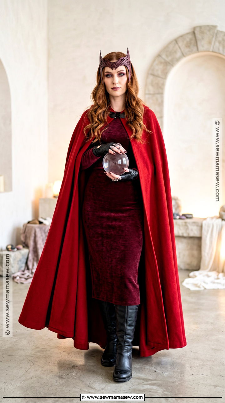 Scarlet Witch Costume With Red Cape - 40 red hair costume ideas
