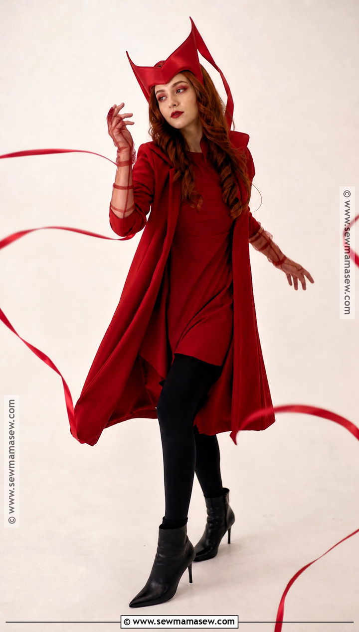 Scarlet Witch Costume With Red Coat - 30 girl superhero costumes