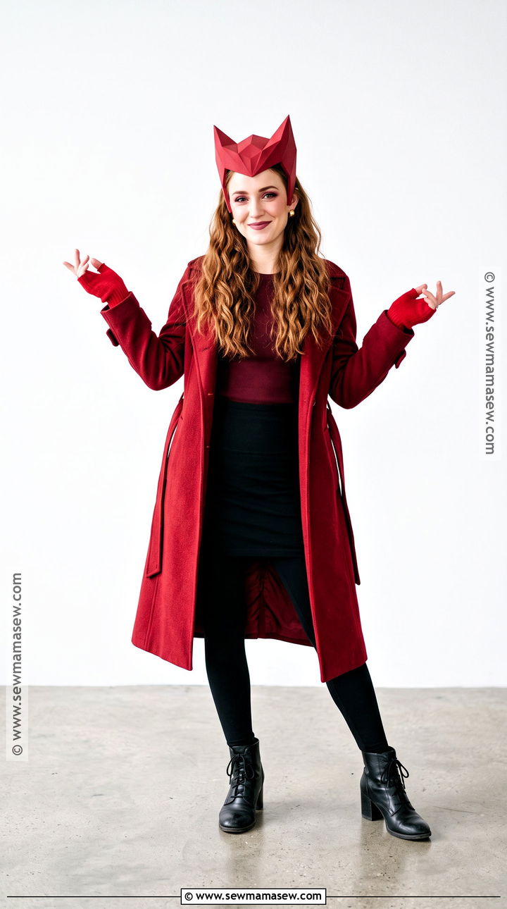 Scarlet Witch Costume With Red Coat - 30 Easy Superhero Costumes