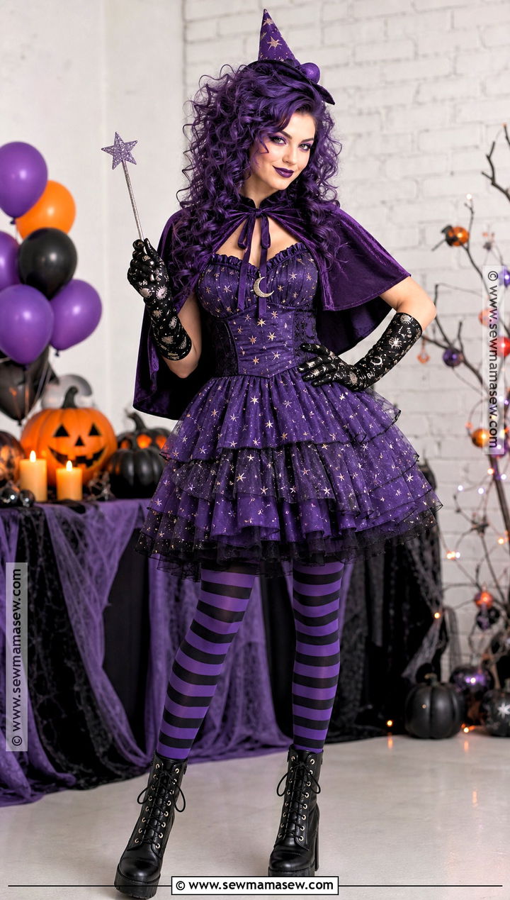 Scary Godmother Costume With Purple Dress - 35 Cartoon Costume Ideas for Women