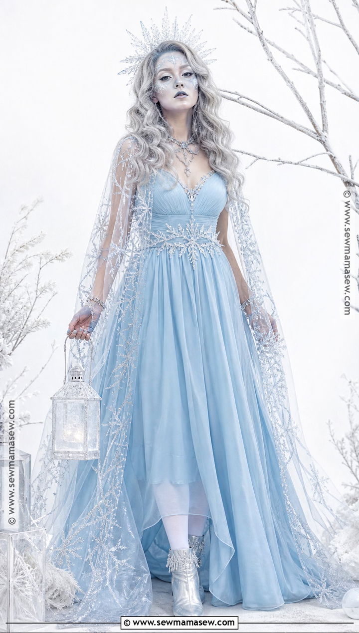 Scary Ice Ghost Costume With Silver Cape - 50 scary halloween costume ideas