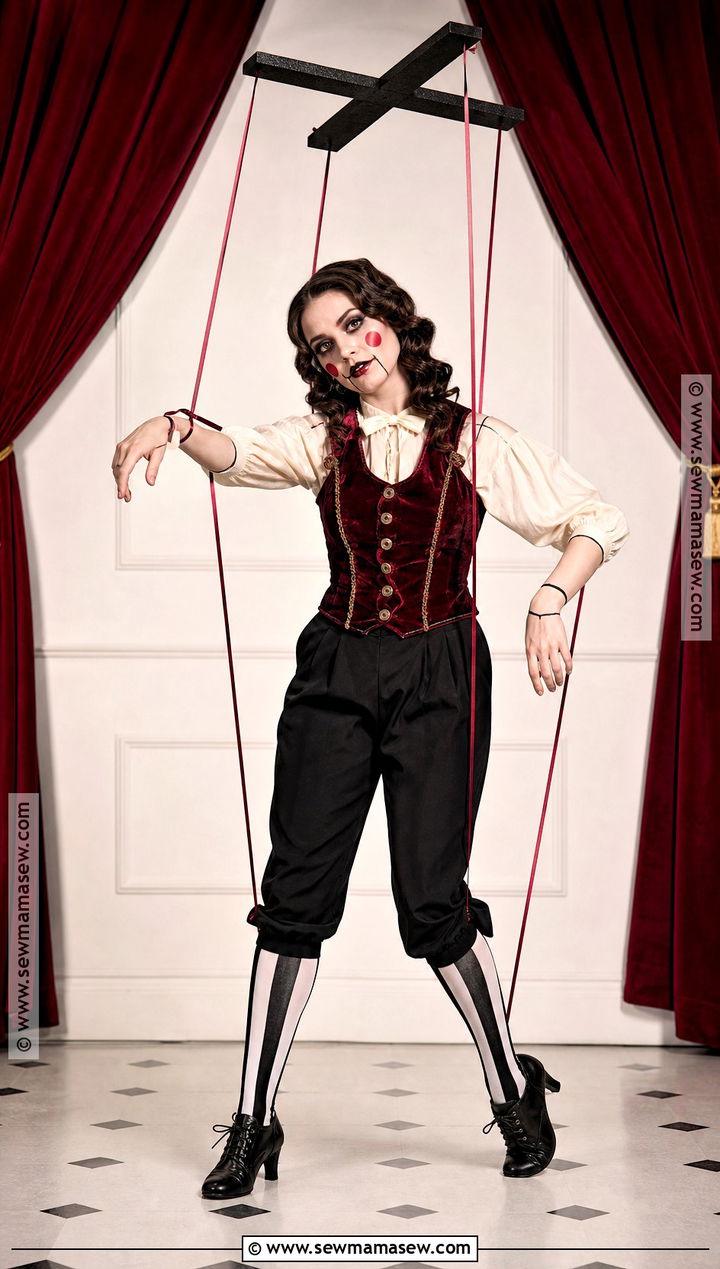 Scary Marionette Costume With Painted Joints - 50 scary halloween costume ideas
