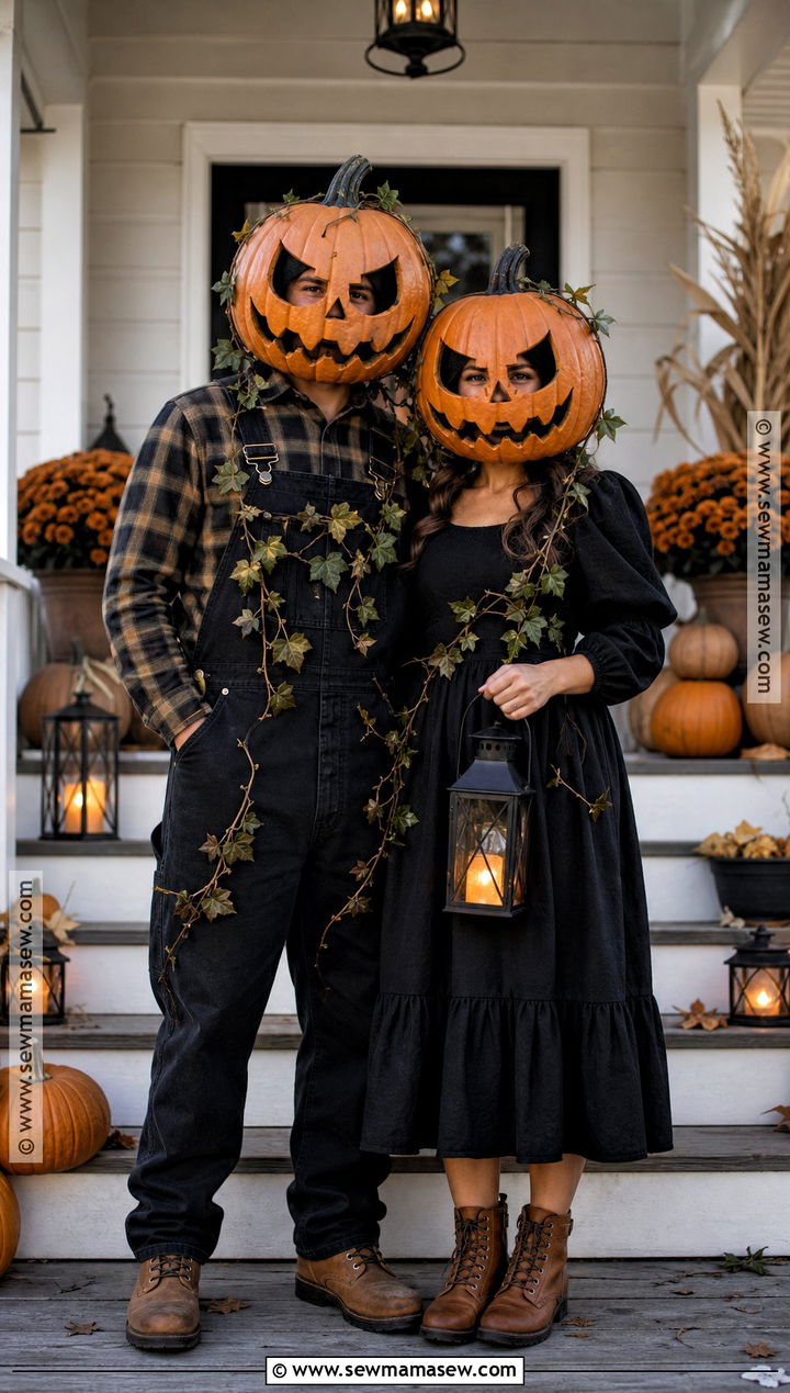 Scary Pumpkin Head Couple Costume - 30 scary couple costumes