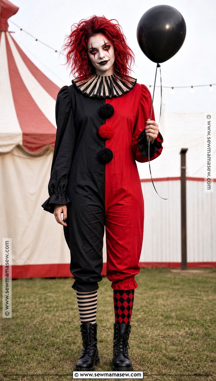 Scary Red And Black Clown Costume - 35 clown costume inspo ideas