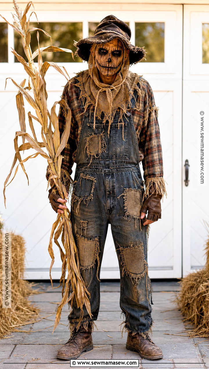 Scary Scarecrow Costume With Burlap Hood - 45 scary costumes