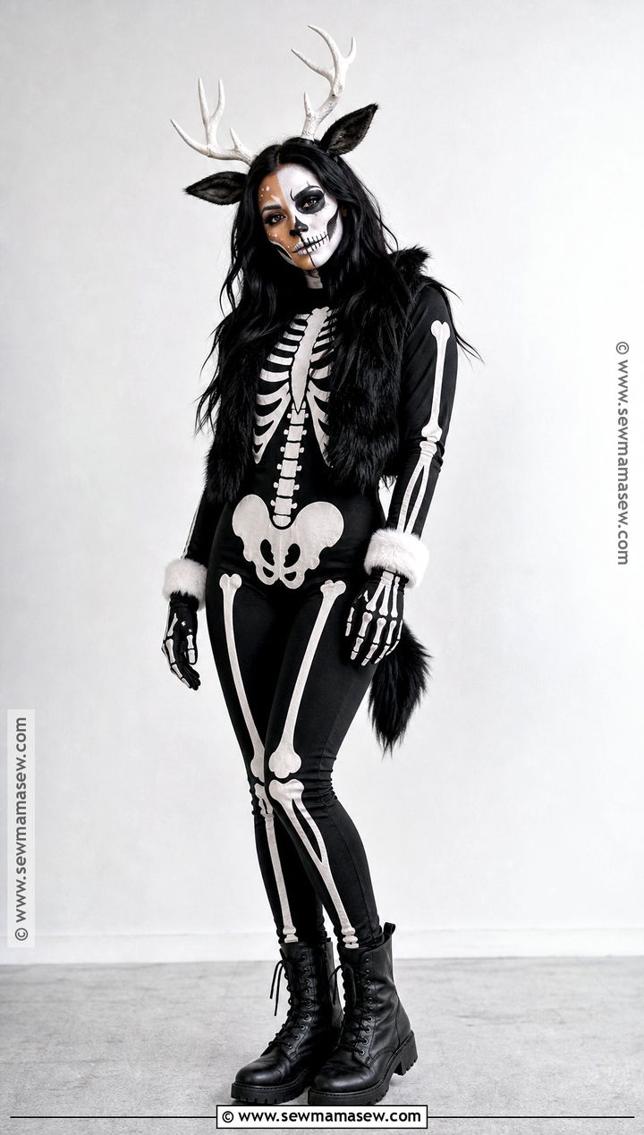 Scary Skeleton Deer Costume - 30 deer halloween costumes for women