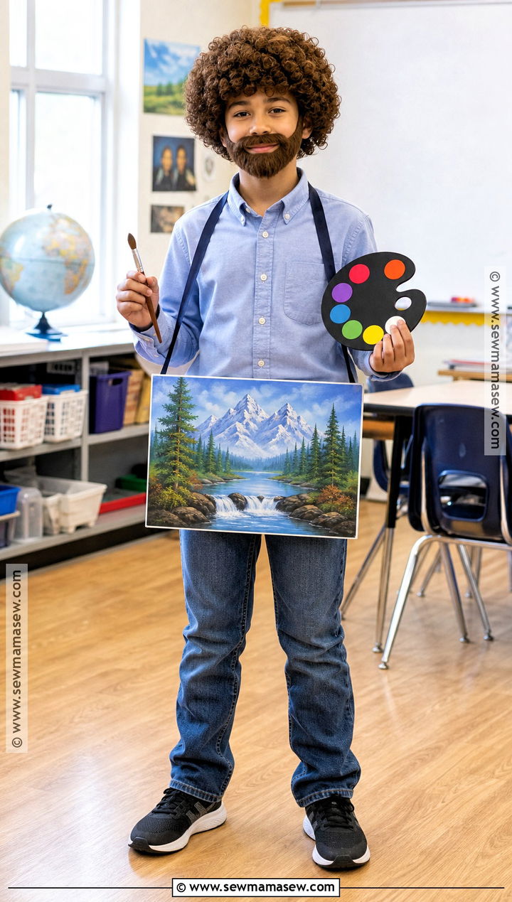 School Friendly Bob Ross Costume - 35 bob ross costume ideas