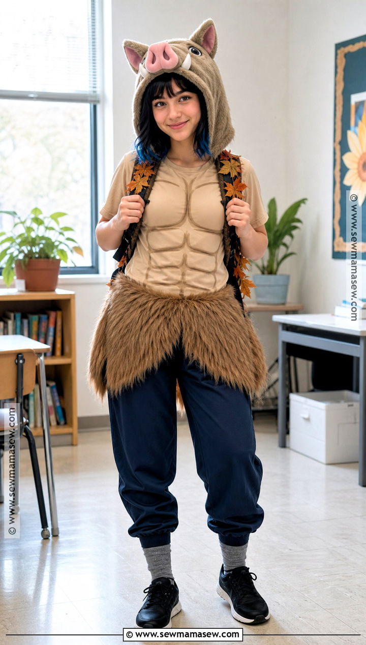 School Friendly Inosuke Cosplay With T Shirt - 30 Inosuke Cosplay Ideas for Females