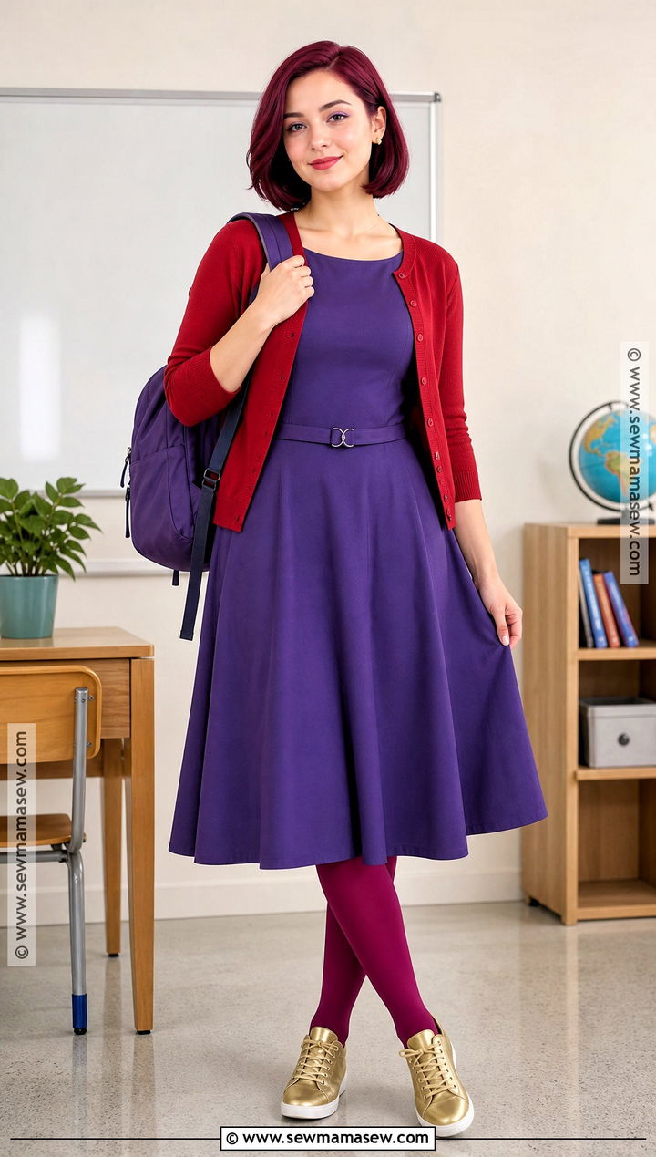 School Friendly Lola Costume With Purple Midi Dress - 30 lola from shark tale costume ideas
