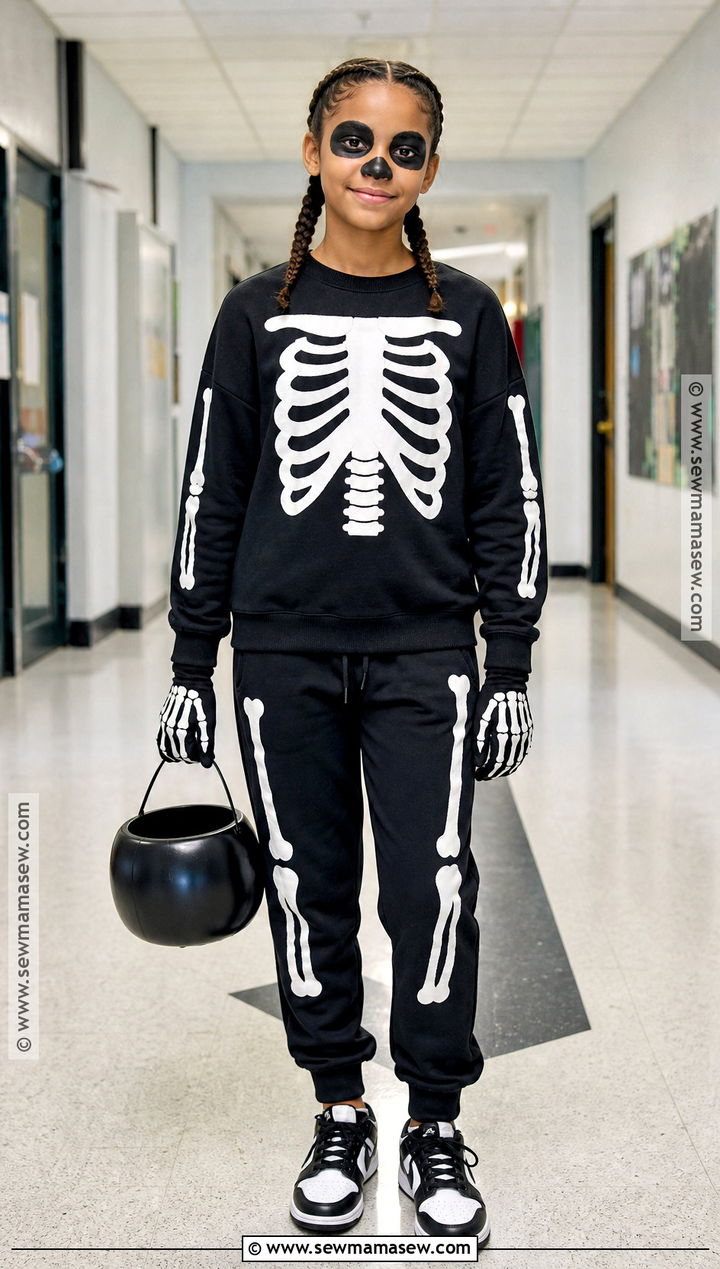 School Friendly Skeleton Costume - 30 Skeleton Costume Ideas