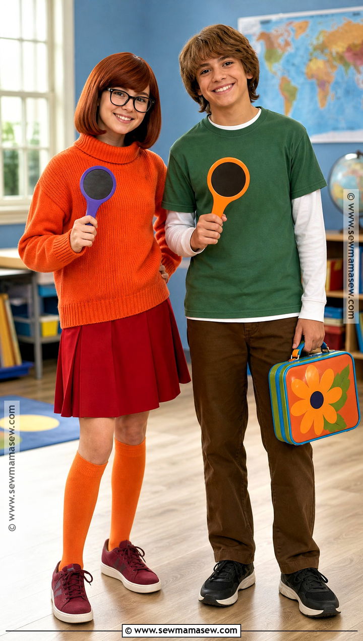 School Friendly Velma and Shaggy Costume - 35 velma and shaggy costume ideas