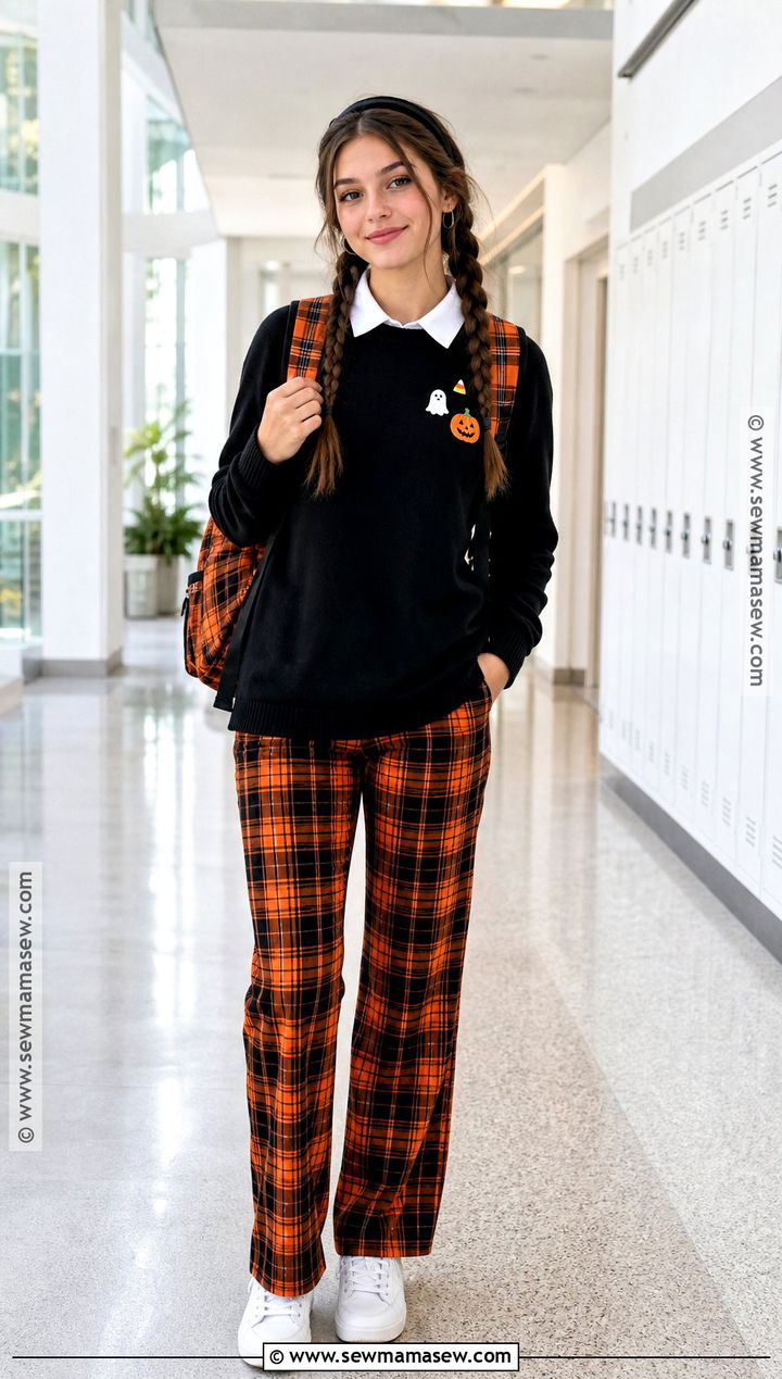School Halloween Outfit With Plaid Pants - 50 halloween outfit ideas