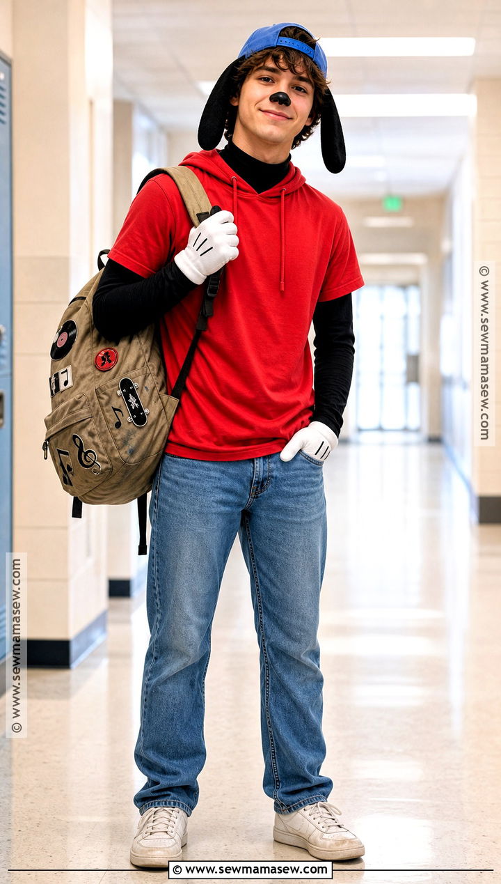 School Hallway Max Goof Costume With Backpack - 40 max goofy costume ideas