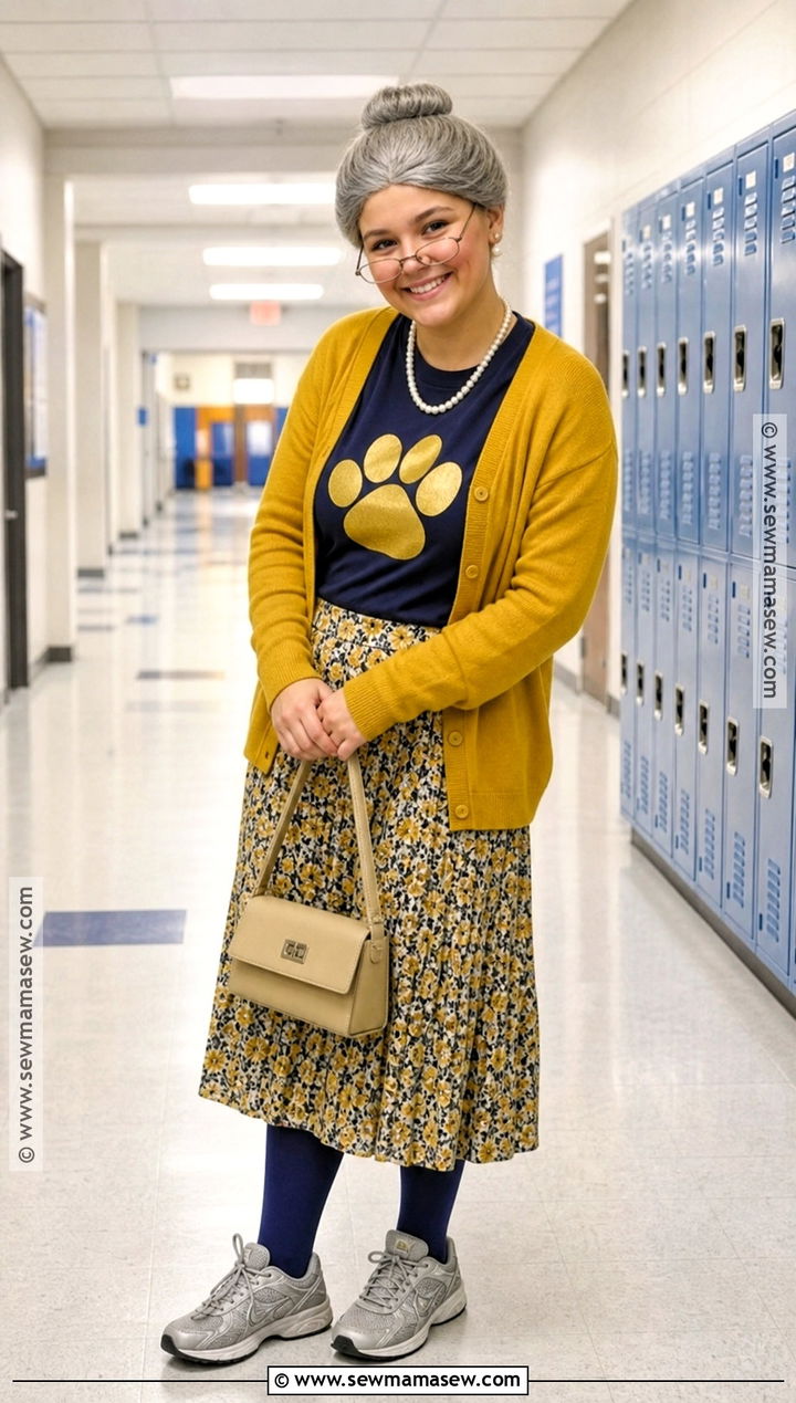 School Spirit Granny Costume - 30 granny dress up ideas