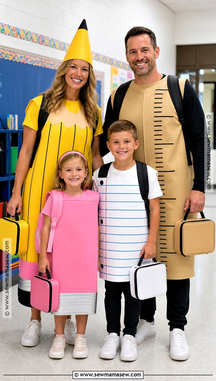 School Supplies Family Costume - 30 family costume ideas for 4