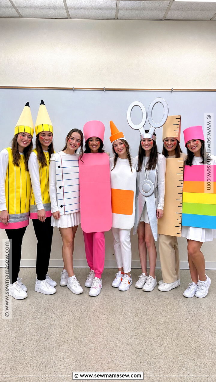 School Supplies Group Costume - 30 Group Dress Up Ideas