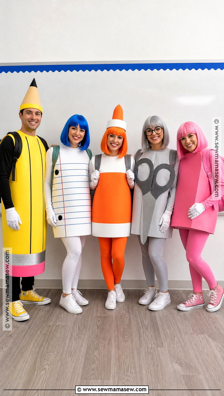 School Supplies Group Halloween Costume - 35 group of 5 halloween costumes