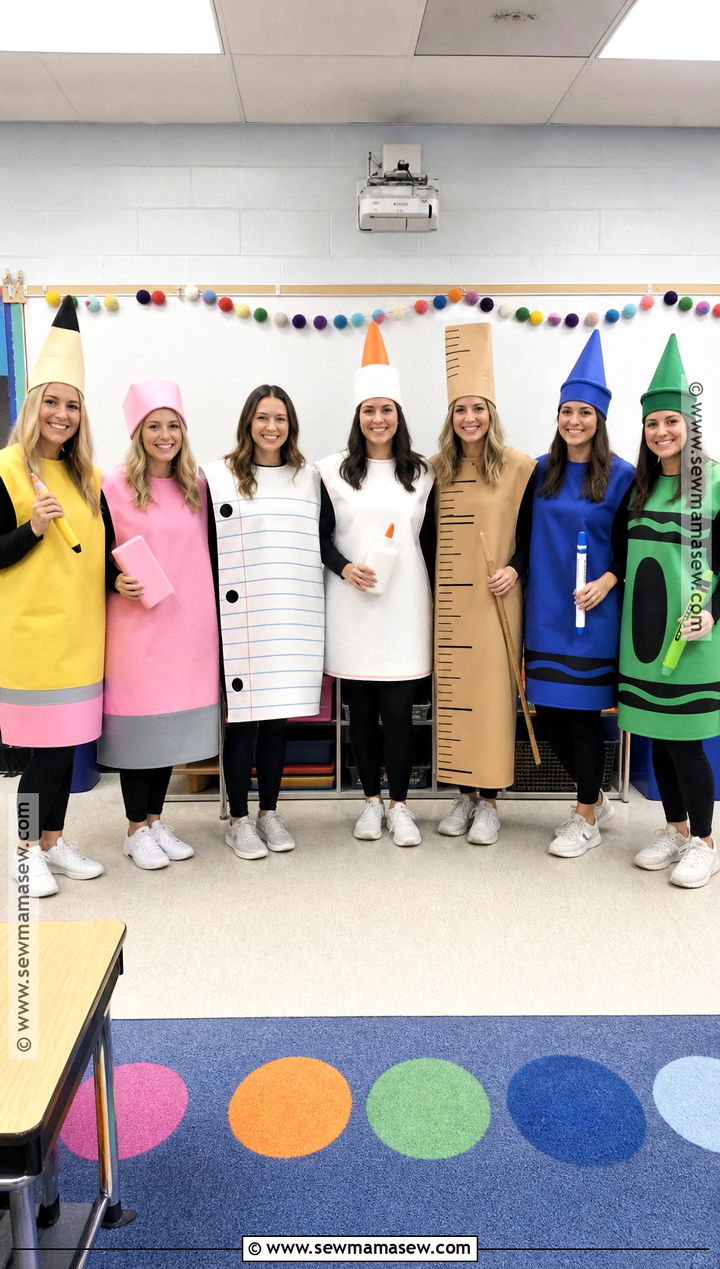 School Supplies Teacher Team Costume - 30 Teacher Team Halloween Costumes