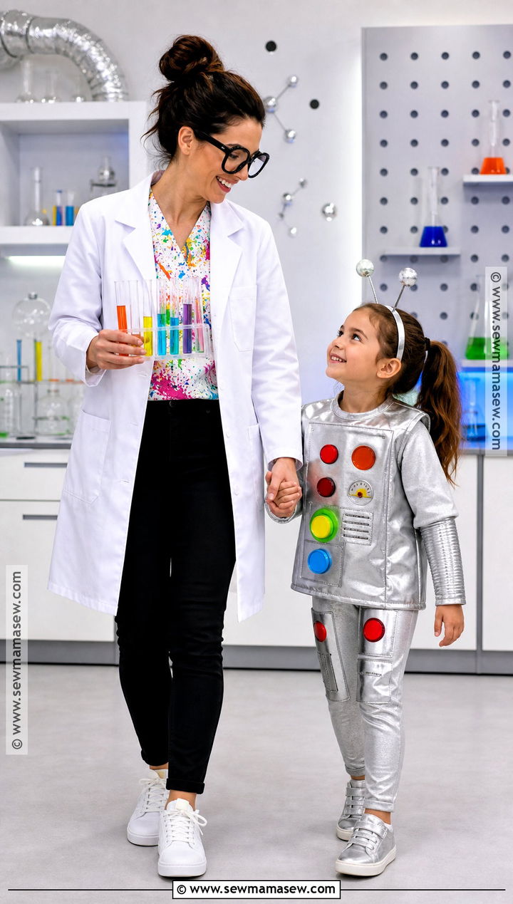 Scientist And Robot Mom And Daughter Costume - 35 mom and daughter halloween costumes