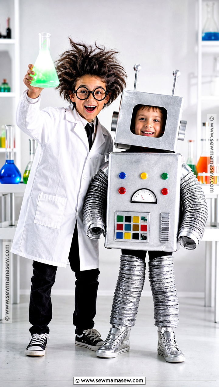 Scientist And Robot Sibling Costume - 35 brother and sister halloween costumes
