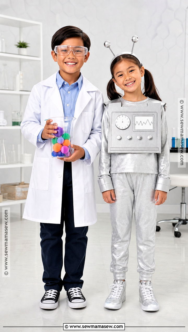 Scientist And Robot Sibling Costume - 30 sibling halloween costumes boy and for girls