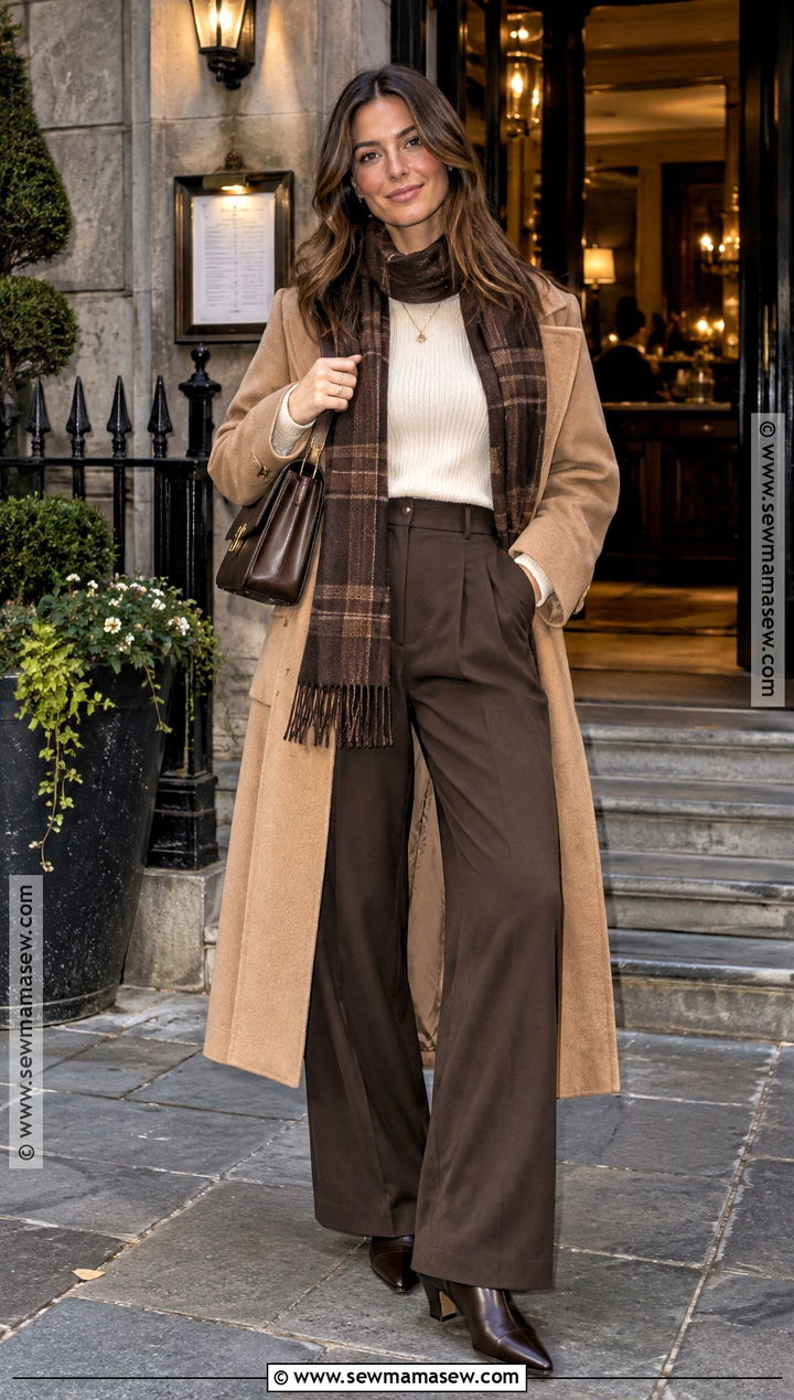 Scotland Fall Dinner Outfit With Wide Leg Trousers - 20 scotland outfit fall ideas