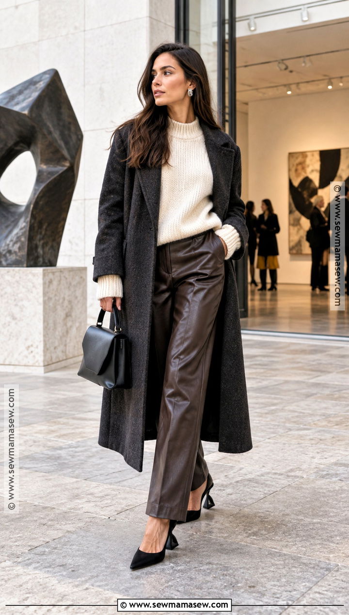 Sculptural Heels With Leather Pants - 25 fall heels