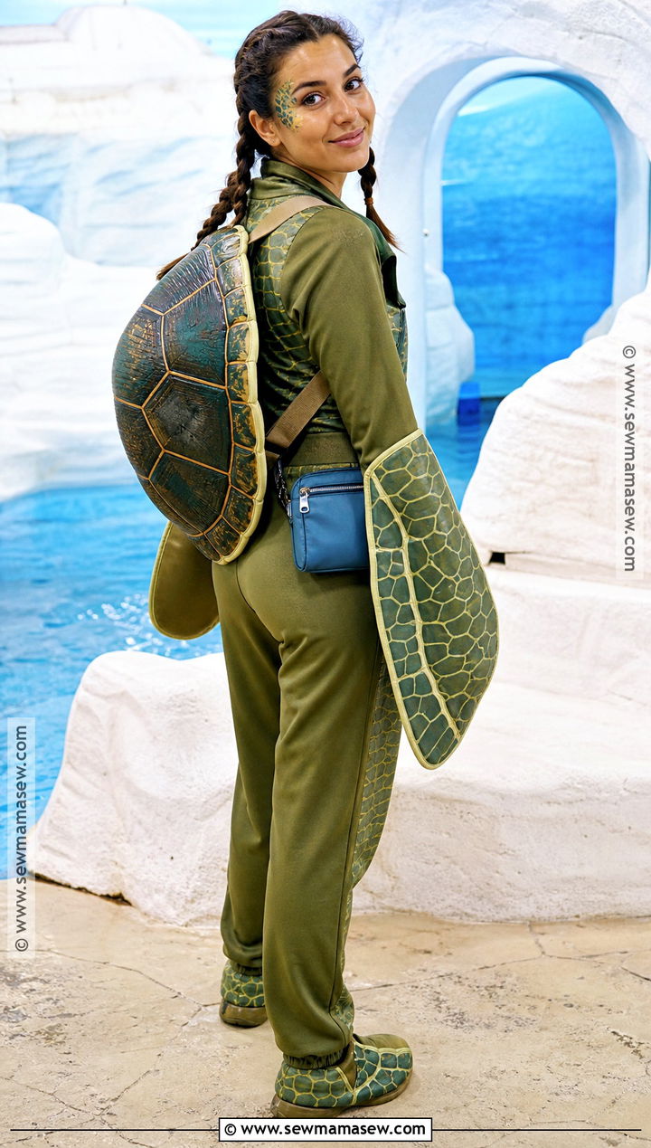 Sea Turtle Costume With Green Shell - 30 Animal Halloween Costumes for Women
