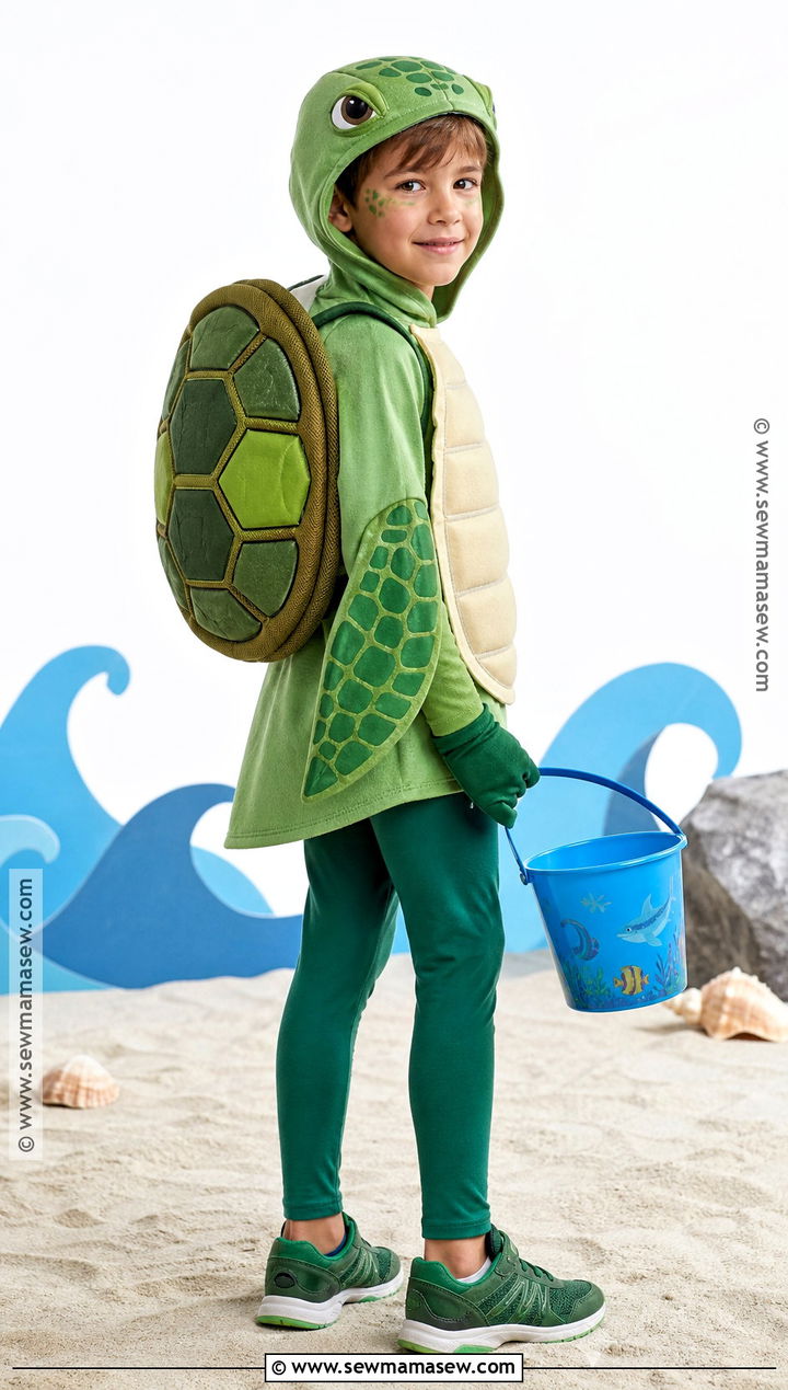 Sea Turtle Costume With Shell Backpack - 35 animal costumes for kids