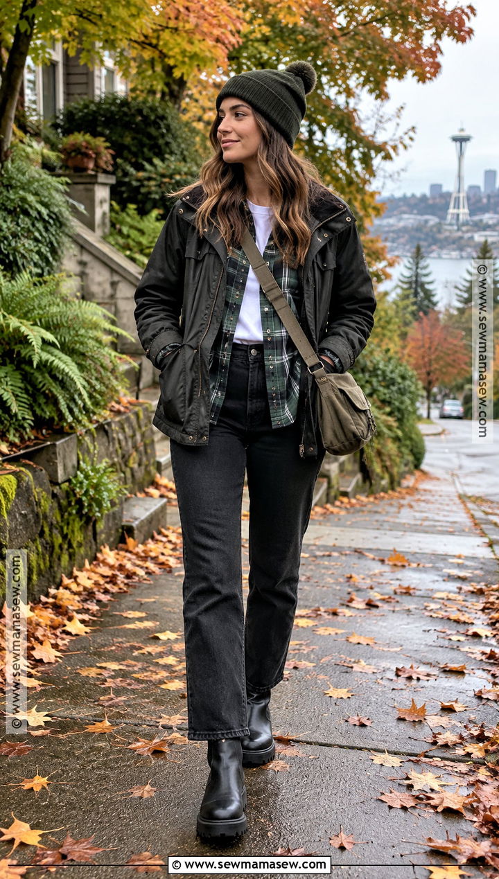 Seattle Fall Flannel Shirt And Black Jeans Outfit - 15 outfits for seattle fall