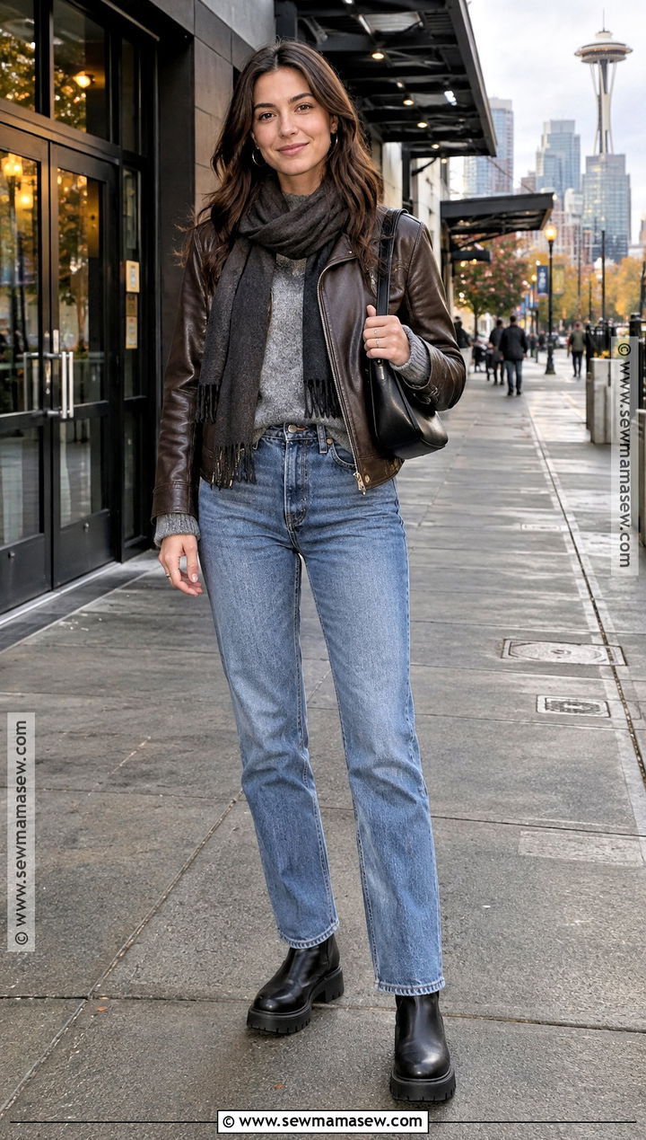 Seattle Fall Leather Jacket Outfit - 20 Seattle Outfits Fall