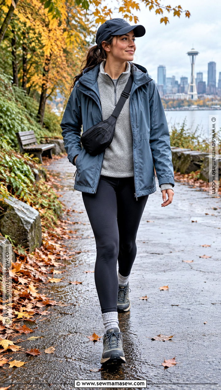 Seattle Fall Leggings And Rain Jacket Outfit - 20 Seattle Outfits Fall